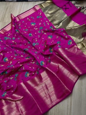 Banaras Soft Silk Embroidary Sarees (14)