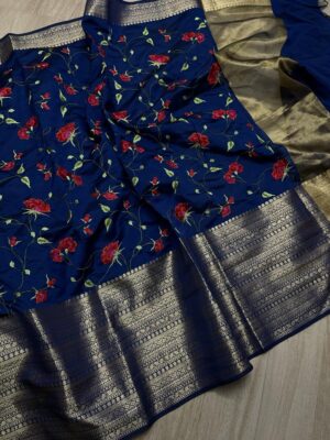 Banaras Soft Silk Embroidary Sarees (4)