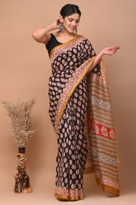 Chanderi Silk Sarees With Blouse (4)