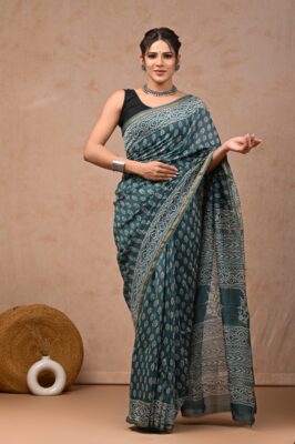 Chanderi Silk Sarees With Blouse (45)