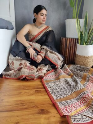 Chanderi Silk Sarees With Blouse (53)