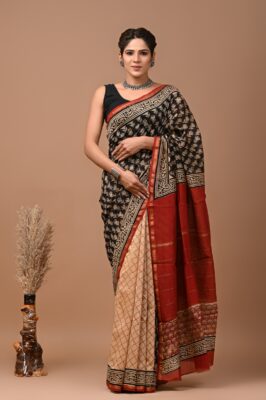 Chanderi Silk Sarees With Blouse (57)