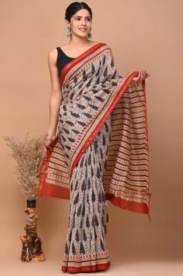 Chanderi Silk Sarees With Blouse (6)