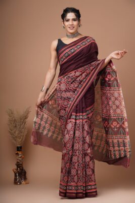 Chanderi Silk Sarees With Blouse (9)