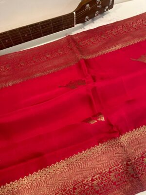 Pure Banaras Soft Satin Crepe Silk Sarees (40)