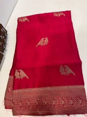 Pure Banaras Soft Satin Crepe Silk Sarees (43)