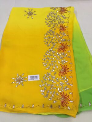 Pure Chiffon Work Sarees With Blouse (2)