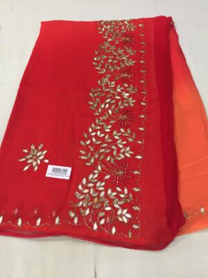 Pure Chiffon Work Sarees With Blouse (7)