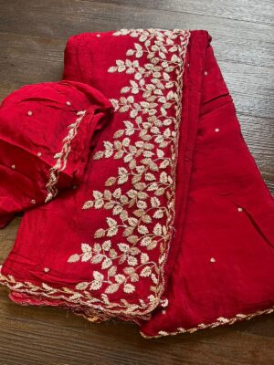Pure Chinnon Sarees With Pearl Work (19)