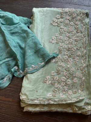 Pure Chinnon Sarees With Pearl Work (28)