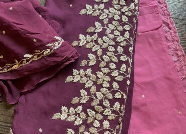 Pure Chinnon Sarees With Pearl Work (31)