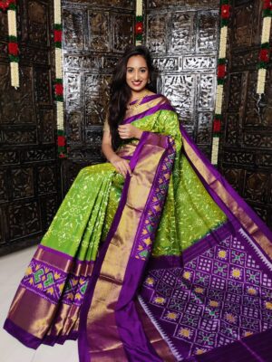 Pure Ikkath Silk Sarees With Blouse (1)