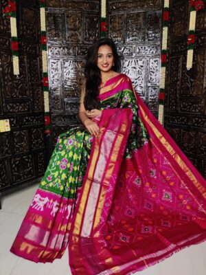 Pure Ikkath Silk Sarees With Blouse (14)