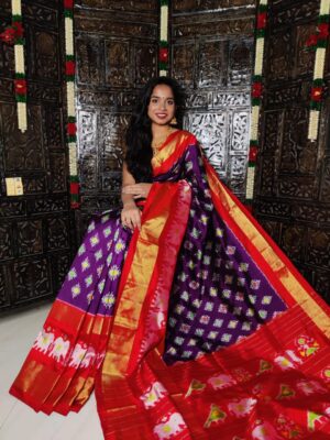 Pure Ikkath Silk Sarees With Blouse (2)
