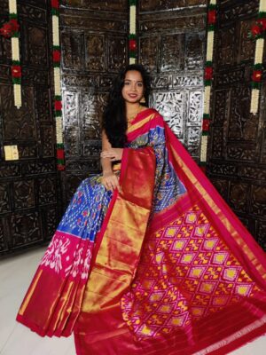 Pure Ikkath Silk Sarees With Blouse (3)