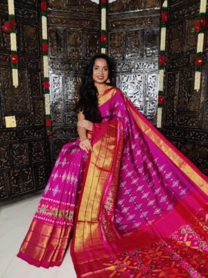 Pure Ikkath Silk Sarees With Blouse (6)