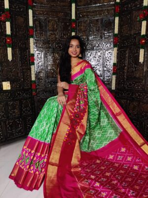 Pure Ikkath Silk Sarees With Blouse (7)