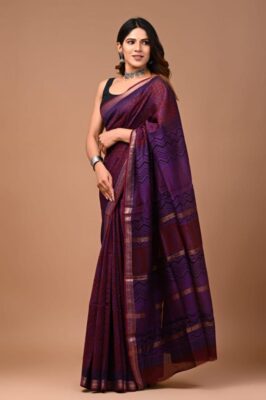 Pure Maheshwari Silk Sarees With Blouse (20)