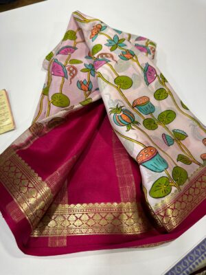 Pure Mysore Silk Kalamkari Sarees (10)