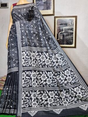 Soft Art Silk Kantha Work Sarees (1)