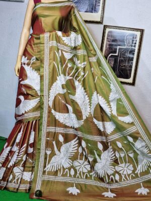 Soft Art Silk Kantha Work Sarees (6)