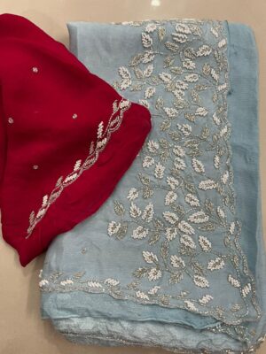 Exclusive Party Wear Chinnon Sarees (11)