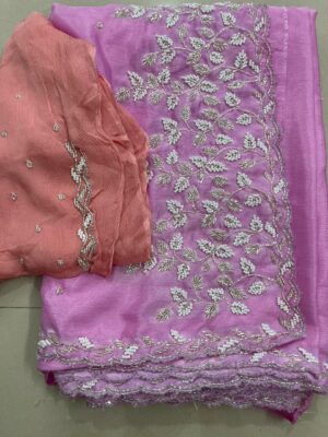 Exclusive Party Wear Chinnon Sarees (12)
