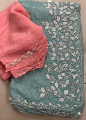 Exclusive Party Wear Chinnon Sarees (15)