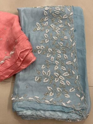 Exclusive Party Wear Chinnon Sarees (16)