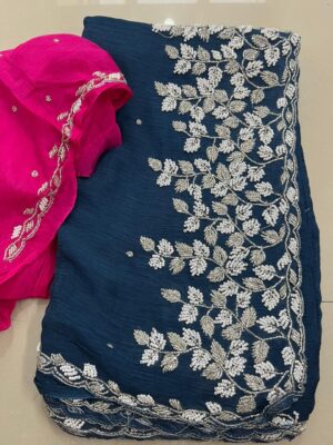 Exclusive Party Wear Chinnon Sarees (17)