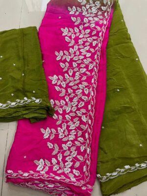 Exclusive Party Wear Chinnon Sarees (18)