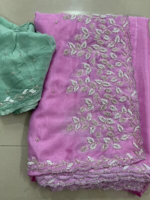 Exclusive Party Wear Chinnon Sarees (19)