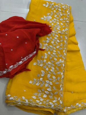 Exclusive Party Wear Chinnon Sarees (21)