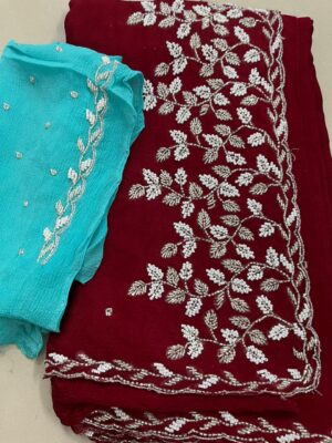 Exclusive Party Wear Chinnon Sarees (22)