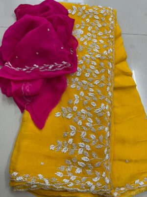 Exclusive Party Wear Chinnon Sarees (26)