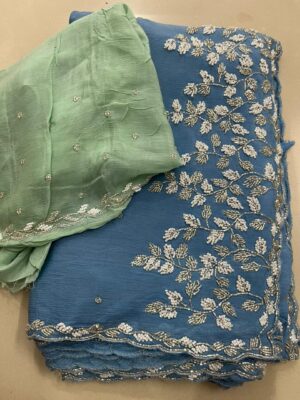 Exclusive Party Wear Chinnon Sarees (29)