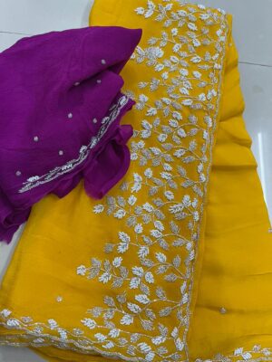 Exclusive Party Wear Chinnon Sarees (31)