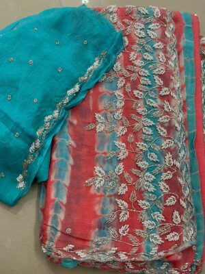 Exclusive Party Wear Chinnon Sarees (32)
