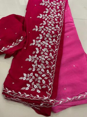 Exclusive Party Wear Chinnon Sarees (35)
