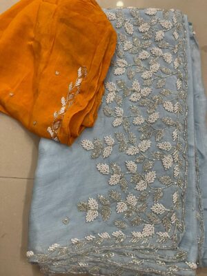 Exclusive Party Wear Chinnon Sarees (36)