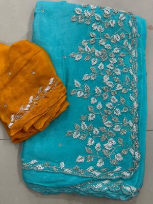 Exclusive Party Wear Chinnon Sarees (38)