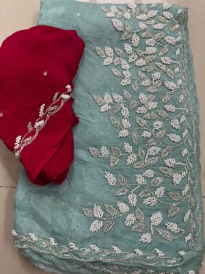 Exclusive Party Wear Chinnon Sarees (4)