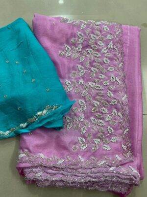 Exclusive Party Wear Chinnon Sarees (40)