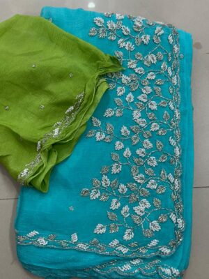 Exclusive Party Wear Chinnon Sarees (41)