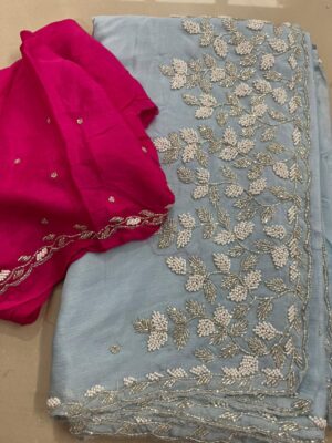 Exclusive Party Wear Chinnon Sarees (42)
