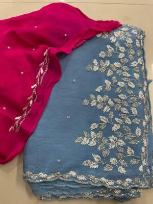 Exclusive Party Wear Chinnon Sarees (44)