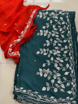 Exclusive Party Wear Chinnon Sarees (46)