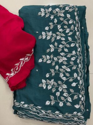 Exclusive Party Wear Chinnon Sarees (47)
