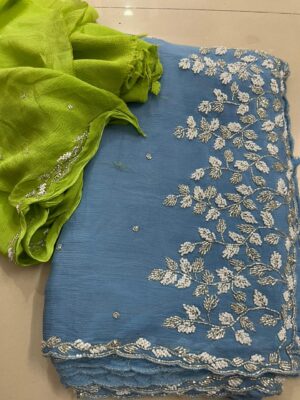 Exclusive Party Wear Chinnon Sarees (49)