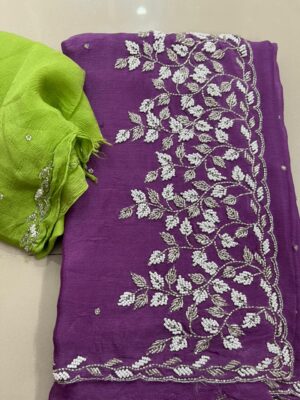 Exclusive Party Wear Chinnon Sarees (5)